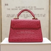KG-Túi LV Twist màu màu đỏ đậm da đà điều khóa vàng