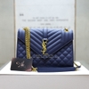 Túi YSL Wallet màu xanh navy khóa chữ ysl vàng