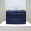 Túi YSL Wallet màu xanh navy khóa chữ ysl vàng