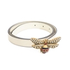 Belt Gucci Queen Bee 85 Da Calfskin Màu Trắng Khóa Vàng