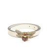 Belt Gucci Queen Bee 85 Da Calfskin Màu Trắng Khóa Vàng