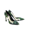Guốc Dior Flowes Pumps 36.5 Vải Hoa Màu Xanh Lá & Trắng