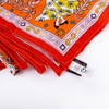 Khăn Hermès Màu Cam Viền Đỏ Họa Tiết Hoa Lá