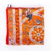Khăn Hermès Màu Cam Viền Đỏ Họa Tiết Hoa Lá