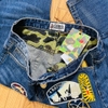 a bathing ape デニムパンツ　長いパンツ