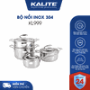 9ttl Bộ nồi nguyên khối inox 304 Tripro Kalite KL999 siêu bền