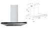 4TP9000 Máy hút mùi gắn tường 70cm Kocher K-225D