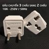 Ổ Cắm - Đầu Chuyển Đổi Phích Điện 3 Chân Sang 2 Chân || 3 Chạc Sang 2 Chấu, Tiện Dụng, An Toàn - TakyHome 8611