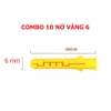 Set 10 Vít Inox 304 Kèm Nở Nhựa màu Vàng 6 - 8mm - Hàng Tốt, Vít Inox Nở Treo Tường Chắc Chắn, Chống Gỉ - TakyHome  5080