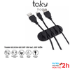 Kẹp Silicon 5 Lỗ Dán Cố Định Dây Cáp Sạc, Dây Điện, Tai Nghe Sắp Xếp Gọn Gàng Cho Bàn Làm Việc - TakyHome 5679