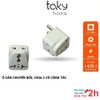 Ổ Cắm Điện 2 Chức Năng: Ổ Cắm Chuyển Đổi 3 Chấu Sang 2 Chấu Và Chia 2 Ra Ổ Cắm - TakyHome 8610