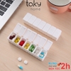 Hộp Đựng Thuốc Chia 7 Ngày Bằng Nhựa Trắng Dài, Chia Thuốc Trong Gia Đình Hàng Ngày Nhỏ Gọn, Tiện Dụng - TakyHome 7125Trang