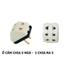 Ổ Cắm Điện Chia 5 Ngả - Chia Từ 1 Ổ Cắm Ra 5 Ổ Cắm, Thiết Kế Nhỏ Gọn Và Cắm Không Mất Diện Tích. TakyHome 8614