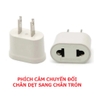 Đầu Chuyển Đổi Phích Điện Nhỏ Gọn, Tiện Dụng, Phích Cắm Chuyển Đổi Chân Dẹt Sang Chân Tròn. TakyHome 8601