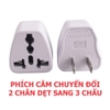 Đầu Chuyển Đổi Phích Điện Nhỏ Gọn, Tiện Dụng, Phích Cắm Chuyển Đổi Chân Dẹt Sang Chân Tròn. TakyHome 8601