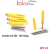 Set 10 Vít + Nở 6 Nhựa, Vít Sắt Kèm Nở Vàng 6, Giá Rẻ, Nở Đóng Tường Loại Tốt, Phù Hợp Lỗ Khoan 6 .TakyHome 5080