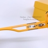Mắt Kính Thời Trang Nữ - Kính Fendi Nữ Tròng Vuông Khói Tràn Viền Gọng Vàng Cam Cao Cấp Mã 2254