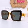 Mắt Kính Thời Trang Nữ - Kính Fendi Nữ Tròng Vuông Khói Tràn Viền Gọng Vàng Cam Cao Cấp Mã 2254