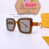 Mắt Kính Thời Trang Nữ - Kính Fendi Nữ Tròng Vuông Khói Tràn Viền Gọng Màu Vàng Nghệ Cao Cấp 2254