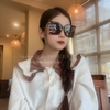 Mắt Kính Thời Trang Nữ - Kính Gucci Nữ Vuông Đen Mặt Cắt Gọng Kim Loại Cao Cấp Kèm Hộp X6026