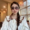 Mắt Kính Thời Trang Nữ - Kính Gucci Nữ Tròng Màu Xám Bầu Cao Cấp Full Box Mã B80-59