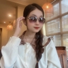 Mắt Kính Thời Trang Nữ - Kính Gucci Nữ Tròng Màu Xám Bầu Cao Cấp Full Box Mã B80-59