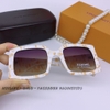 Mắt Kính Nữ Louis Vuitton Vuông Nâu Gọng Sữa 6093 Cao Cấp
