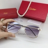 Kính Mát Nữ Hiệu Cartier Màu Xám Xanh Nhẹ Gọng Kim Loại Cao Cấp Mã B80-213 Full Box