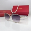 Kính Mát Nữ Hiệu Cartier Màu Xám Xanh Nhẹ Gọng Kim Loại Cao Cấp Mã B80-213 Full Box