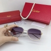 Kính Mát Nữ Hiệu Cartier Màu Xám Xanh Nhẹ Gọng Kim Loại Cao Cấp Mã B80-213 Full Box