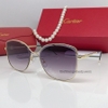Kính Mát Nữ Hiệu Cartier Màu Xám Xanh Nhẹ Gọng Kim Loại Cao Cấp Mã B80-213 Full Box