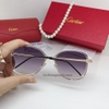 Kính Mát Nữ Hiệu Cartier Màu Xám Xanh Nhẹ Gọng Kim Loại Cao Cấp Mã B80-213 Full Box