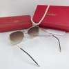 Kính Mát Nữ Hiệu Cartier Màu Nâu Gọng Kim Loại Cao Cấp Mã B80-213 Full Box