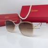Kính Mát Nữ Hiệu Cartier Màu Nâu Gọng Kim Loại Cao Cấp Mã B80-213 Full Box