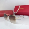 Kính Mát Nữ Hiệu Cartier Màu Nâu Gọng Kim Loại Cao Cấp Mã B80-213 Full Box