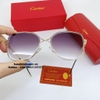 Kính Mát Nữ Hiệu Cartier Màu Xám Xanh Nhẹ Gọng Kim Loại Cao Cấp Mã B80-213 Full Box