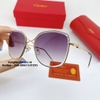 Kính Mát Nữ Hiệu Cartier Màu Xám Xanh Nhẹ Gọng Kim Loại Cao Cấp Mã B80-213 Full Box