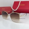 Kính Mát Nữ Hiệu Cartier Màu Nâu Gọng Kim Loại Cao Cấp Mã B80-213 Full Box