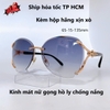 Kính mát nữ - Kính Cartier nữ màu xám gọng hồ ly cao cấp mã 1886 fullbox
