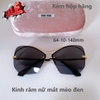 Kính mát nữ màu đen - Kính Miu Miu mắt mèo nữ gọng kim loại cao cấp kèm hộp