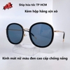 Kính mát nữ - Kính Cartier nữ màu đen tròng bầu cao cấp, gọng kim loại, kèm hộp hãng