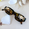 Kính râm nữ màu nâu havana, kính Versace nữ màu nâu chống nắng cao cấp, mã 4361