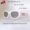 Kính râm nữ màu trắng tráng gương bạc, kính Versace nữ tráng gương chống nắng cao cấp, mã 4361