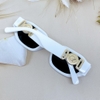 Kính râm nữ màu trắng tráng gương bạc, kính Versace nữ tráng gương chống nắng cao cấp, mã 4361