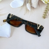 Kính mát nữ màu nâu havana, kính Versace nữ gọng chữ V thời trang cao cấp kèm hộp xịn, 4382
