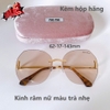 Kính mát nữ màu trà - Kính râm nữ Miu Miu tròng vuông viền kim loại cao cấp kèm hộp