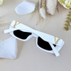Kính mát nữ màu trắng, kính Versace nữ gọng chữ V thời trang cao cấp kèm hộp xịn, 4382