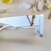 Kính mát nữ màu trắng, kính Versace nữ gọng chữ V thời trang cao cấp kèm hộp xịn, 4382