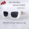 Kính mát nữ màu trắng, kính Versace nữ gọng chữ V thời trang cao cấp kèm hộp xịn, 4382
