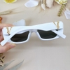 Kính mát nữ màu trắng, kính Versace nữ gọng chữ V thời trang cao cấp kèm hộp xịn, 4382